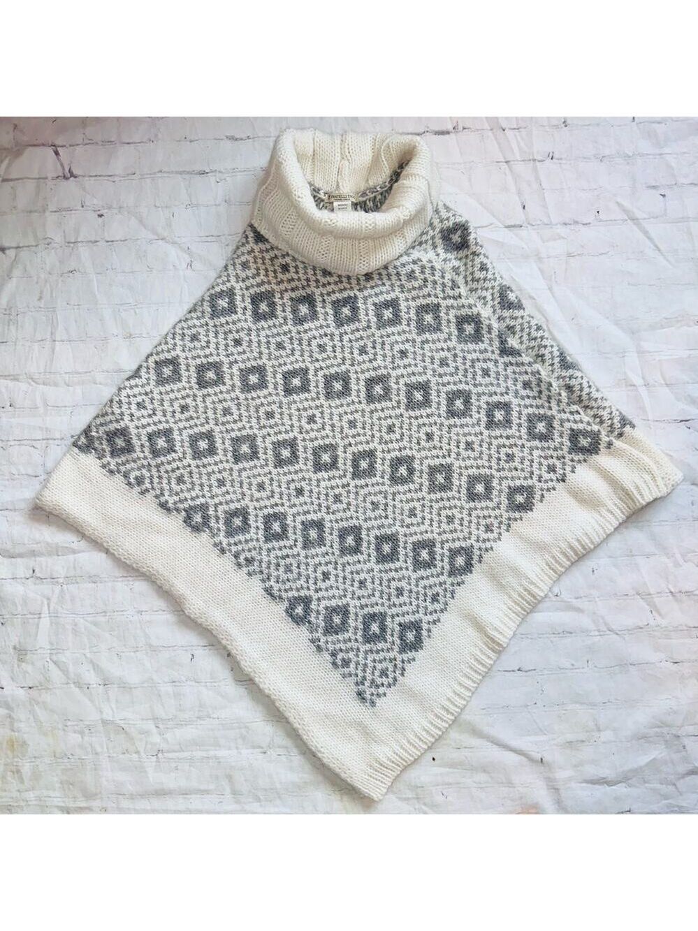 EUC Women’s OSFA Fratelli Talli Alpaca Wool Sweater Poncho Made In Italy